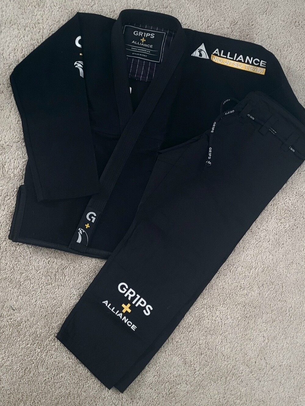 GR1PS + ALLIANCE JIU JITSU GI, PANTS, SIZE A2 BLACK